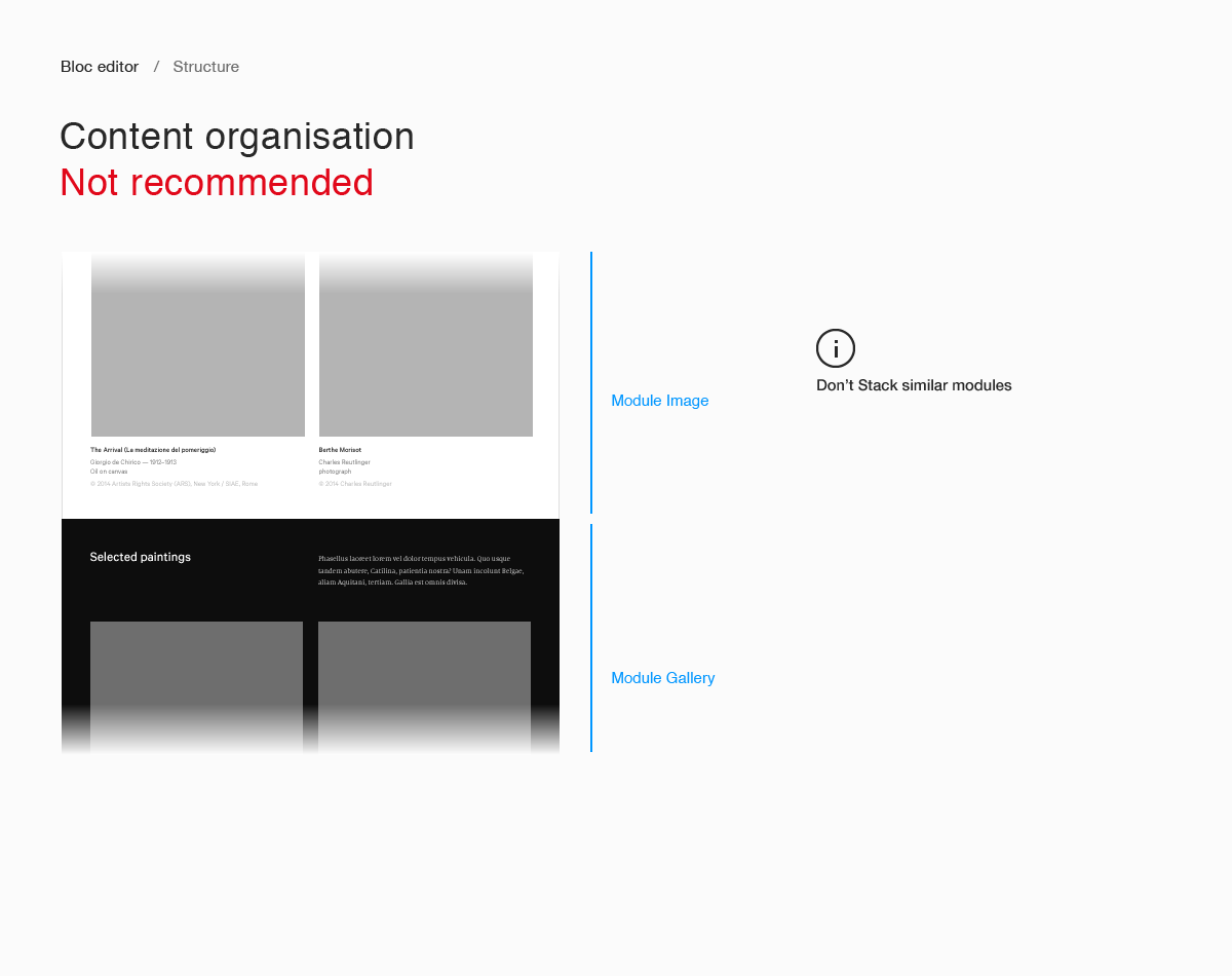 Content Organisation - Not recommended Content Organisation - Not recommended